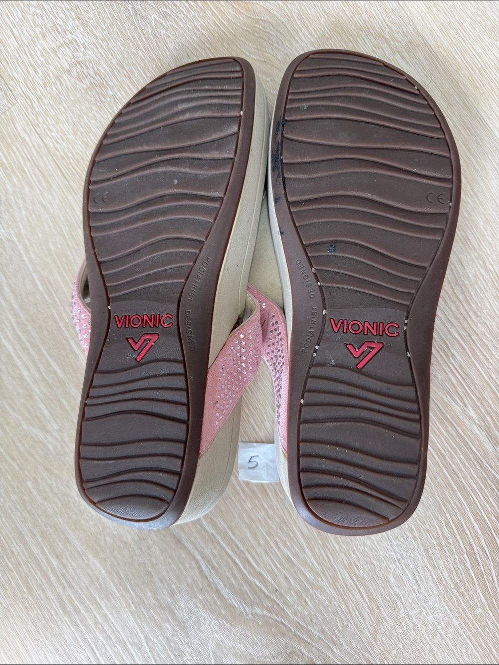 Vionic Pink Rhinestone Thong Sandals - Picture 4 of 4